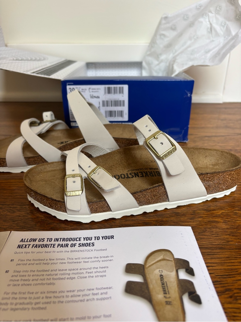 Birkenstock Franca, Antique White Crisscross Triple-Strap Sandals, brand new! - Picture 7 of 10